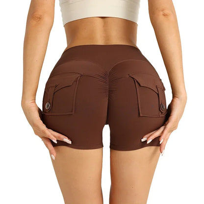 High Waist With Pocket Yoga Shorts Gym Training  Cycling Outdoor sports Shorts